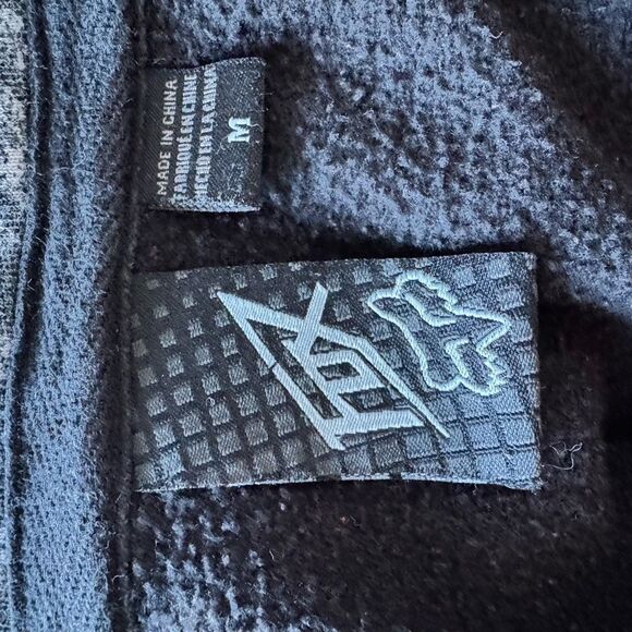 Y2K Fox Racing Embroidered Distressed Hoodie Black Size M - Picture 10 of 11